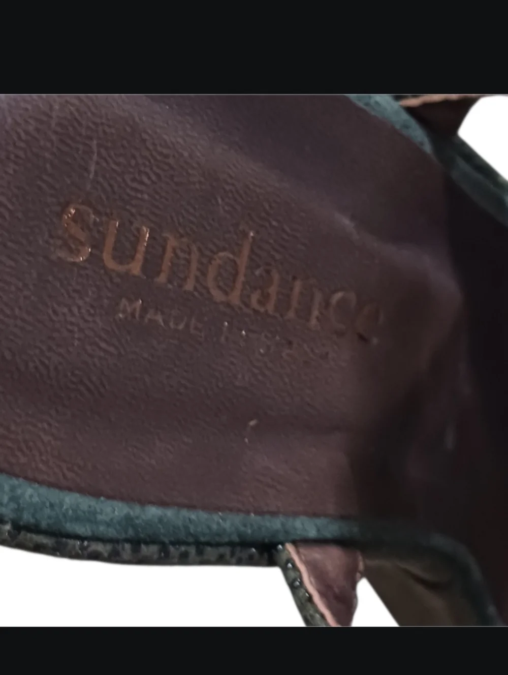 Sundance Wedge Platform Slingback Sandal Embossed 9.5/10